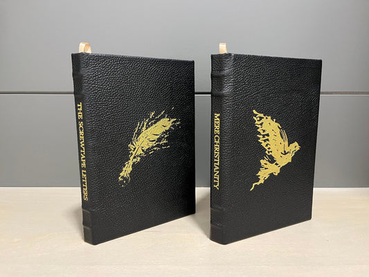 C.S. Lewis Set - Screwtape Letters & Mere Christianity- Handmade Leatherbound - Premium Leather Bound Book