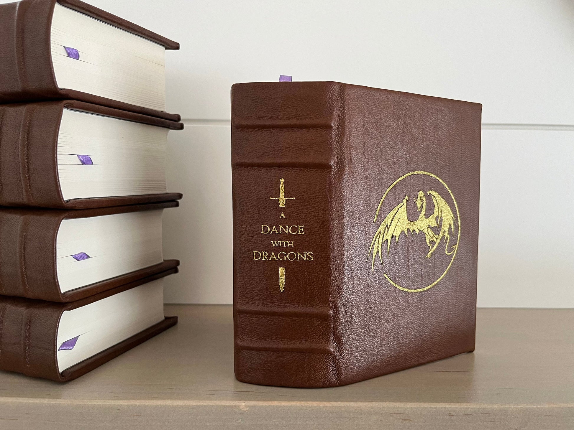 A Song of Ice and Fire (Game of Thrones) - 5 Volume Set - Premium Leather Bound Book