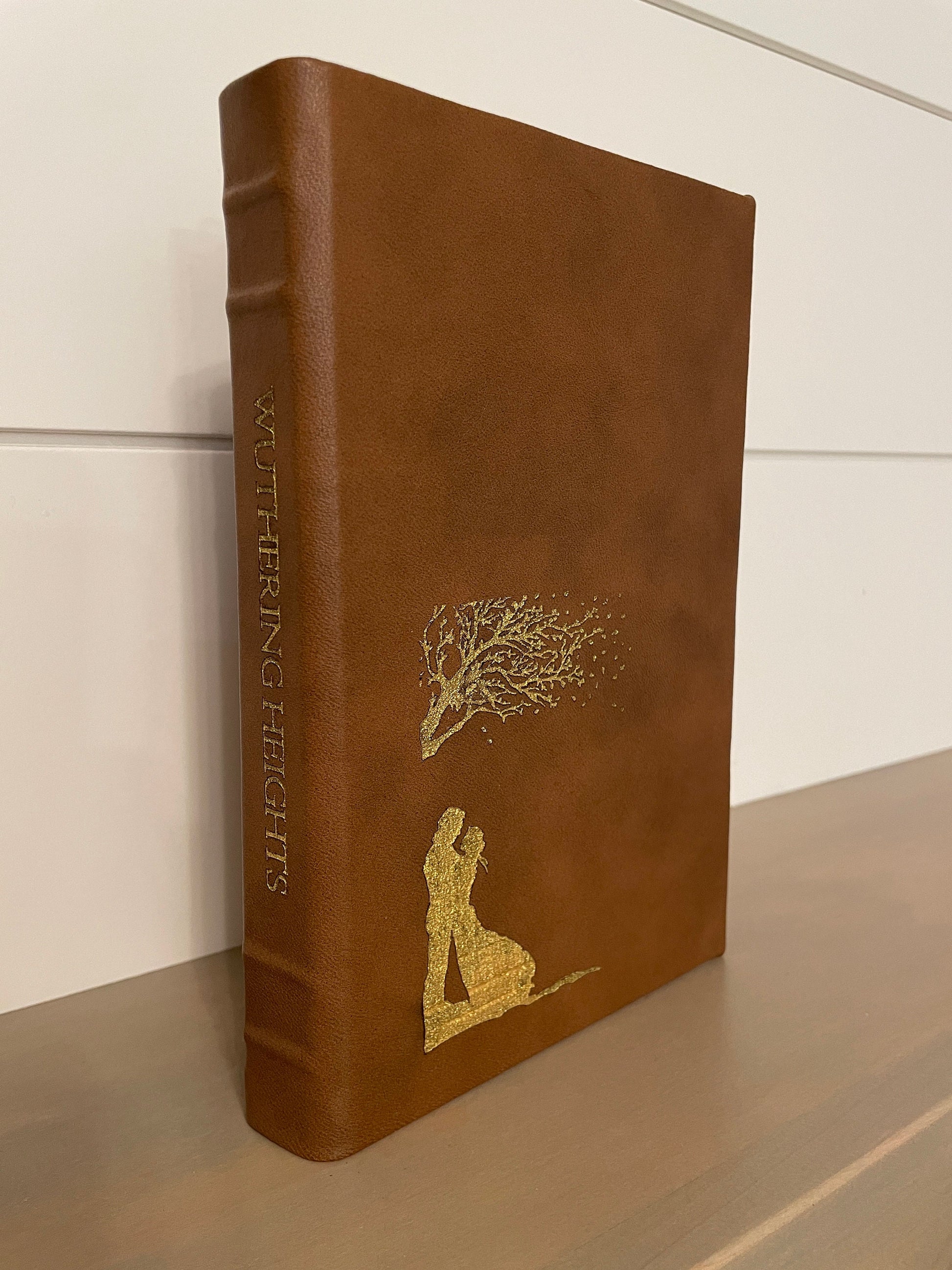 Wuthering Heights - by Emily Brontë - Handmade Leatherbound - Premium Leather Bound Book