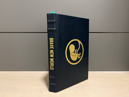 BRAVE NEW WORLD - by Aldous Huxley - Handmade Leatherbound - Premium Leather Bound Book