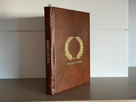 MEDITATIONS - by Marcus Aurelius - Handmade Leatherbound - Premium Leather Bound Book