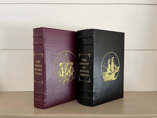 ALEXANDRE DUMAS SET - The Three Musketeers & The Count of Monte Cristo - Handmade Leatherbound - Premium Leather Bound Books