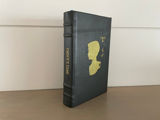 ENDER&#39;S GAME - by Orson Scott Card - Handmade Leatherbound - Premium Leather Bound Book