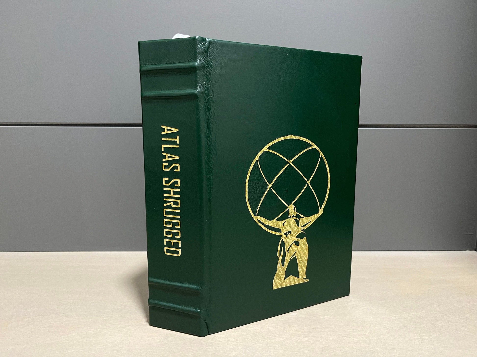 Atlas Shrugged - by Ayn Rand - Handmade Leatherbound - Premium Leather Bound Book