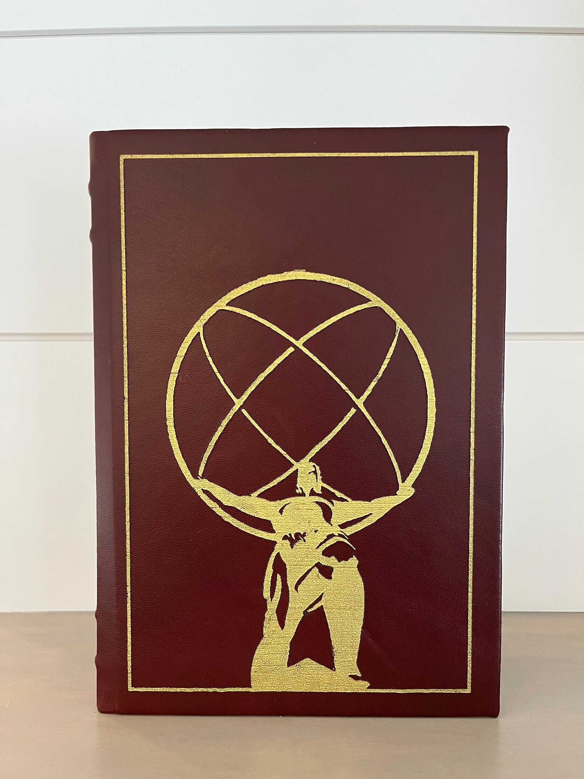 Atlas Shrugged - by Ayn Rand - Handmade Leatherbound - Premium Leather Bound Book